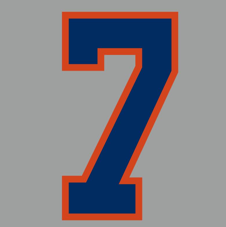 Kamloops Blazers Jersey Number 7 Blue Orange iron on transfers for clothing